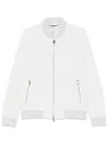 Brioni Perforated Bomber Jacket In White