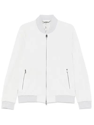 Brioni Perforated Bomber Jacket In White