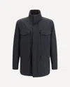 Brioni Performa Wool Blend Sahariana Jacket In Blue