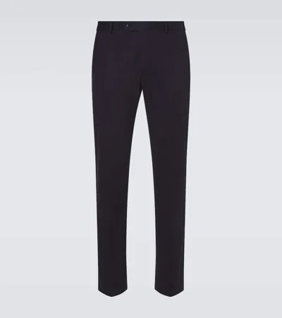 Brioni Pienza Cotton-blend Straight Pants In Gray