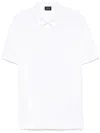 Brioni Piqué Cotton Polo Shirt In Weiss