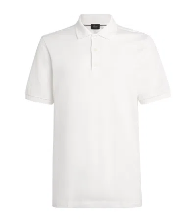 Brioni Piqué Cotton Polo Shirt In Brown