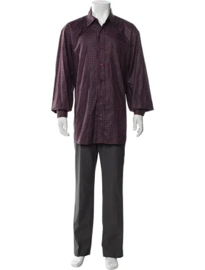 Pre-owned Brioni Plaid Print Long Sleeve Shirt In Multi