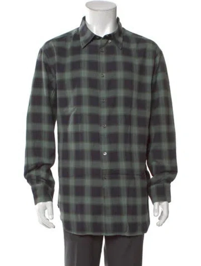Pre-owned Brioni Plaid Print Long Sleeve Shirt In Multi