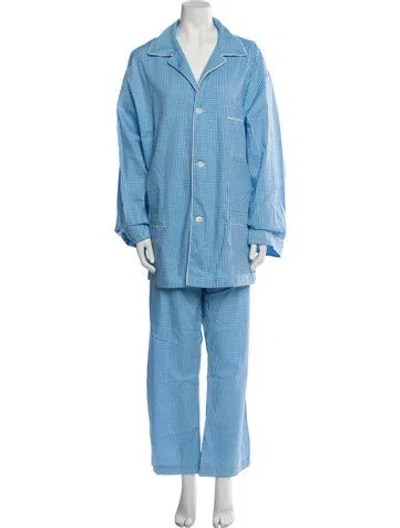 Pre-owned Brioni Plaid Print Lounge Set In Blue
