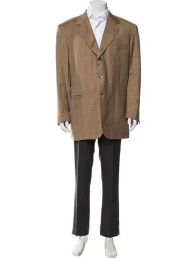 Pre-owned Brioni Plaid Print Two-piece Blazer In Neutral