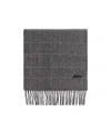 Brioni Houndstooth-pattern Fringed Scarf In Black