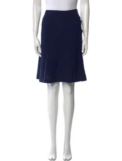 Pre-owned Brioni Pleated Accents Knee-length Skirt In Blue