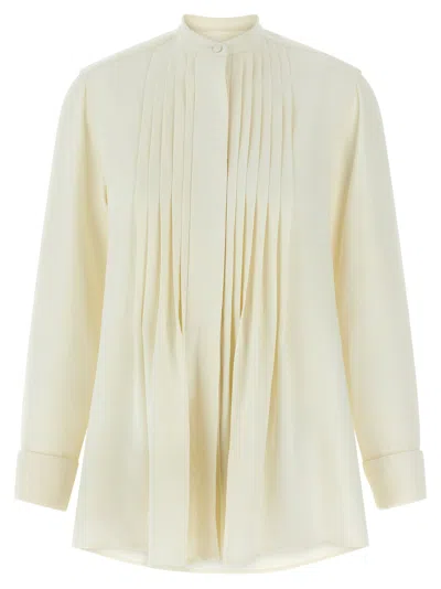 Brioni Pleated Plastron Shirt Shirt And Blouse White
