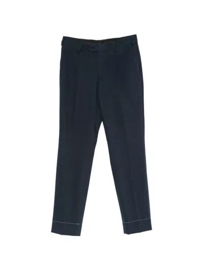 Brioni Pleated Straight-leg Trousers In Blue