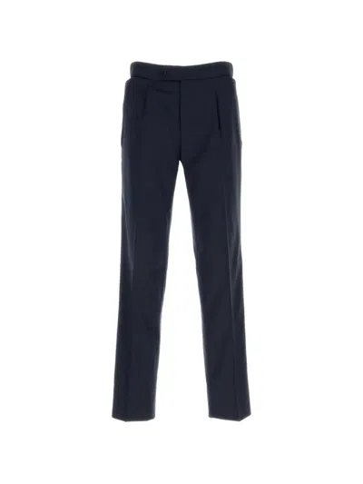 Brioni Pleated Wool Trousers In Blue