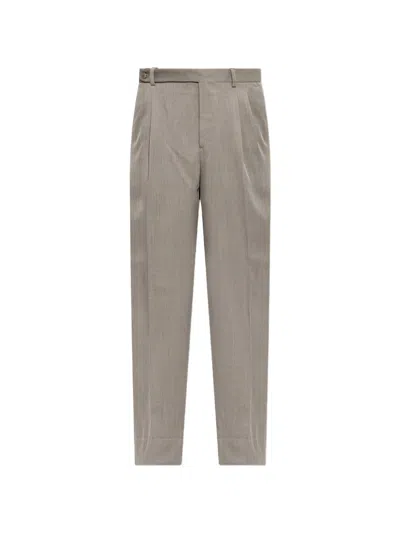 Brioni Pleated Wool Trousers In Gray