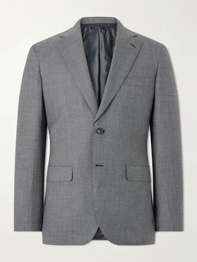 Brioni Plume Wool-twill Suit Jacket In Gray