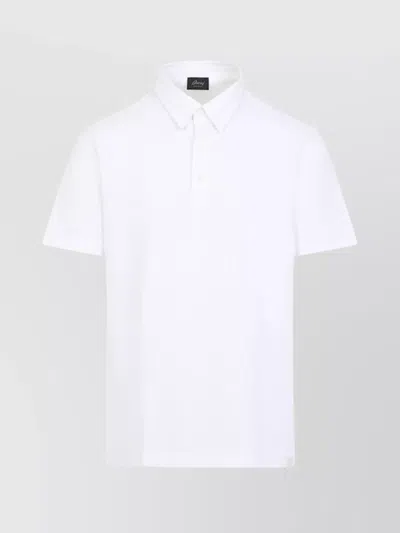 Brioni Pointed Collar Polo Shirt In White