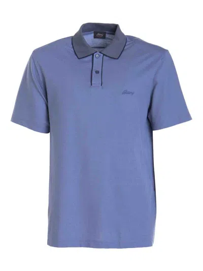Brioni Polo Shirt In Light Blue