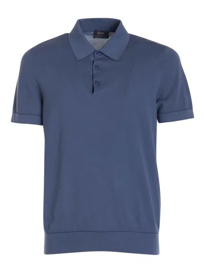 Brioni Polo Shirt In Light Blue