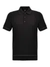 Brioni Black Textured Polo In Black