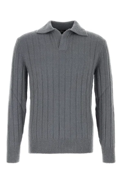 BRIONI BRIONI GREY CASHMERE BLEND SWEATER