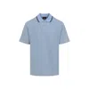 Brioni Striped Edge Polo Shirt In Cotton In Blue