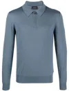 Brioni Polo-collar Wool Jumper In Blau