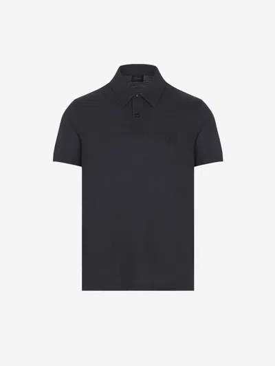Brioni Polo Logo Wool In Midnight Blue
