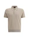 Brioni Polo Shirt In Beige/navy