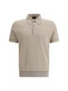 Brioni Polo Shirt In Beige/navy