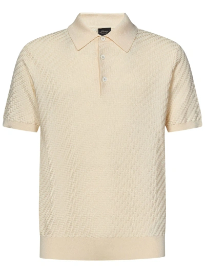 Brioni Polo Shirt In Cream