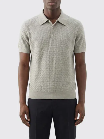 Brioni Polo Shirt Men  In Gray