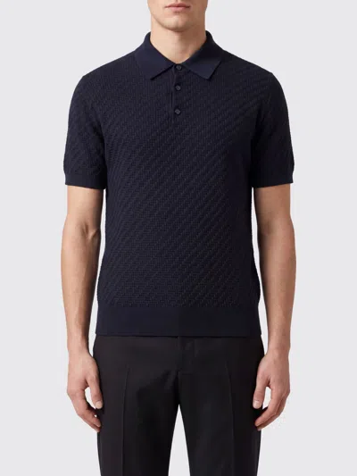 Brioni Polo Shirt Men Color Navy In Blue