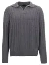 Brioni Polo Sweater In Gray