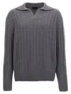Brioni Polo Sweater In Gray
