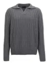 Brioni Polo Sweater In Grey