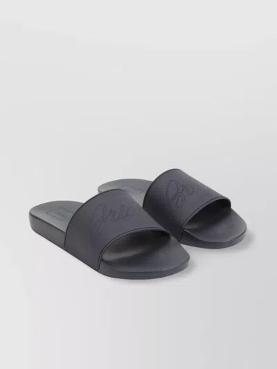 Brioni Pool Sandals Perforated Logo