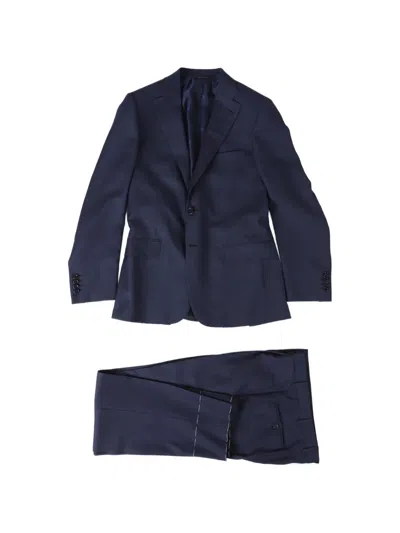 Brioni Prince Of Wales Wool Suit In Blue