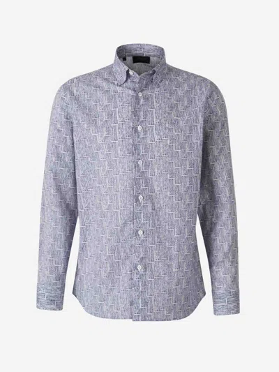 BRIONI BRIONI PRINTED COTTON SHIRT