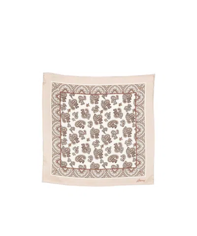 Brioni Printed Silk Pocket Square In Multi