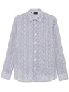 Brioni Printed Shirt In Blue