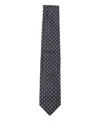 Brioni Printed Silk Tie In Blue