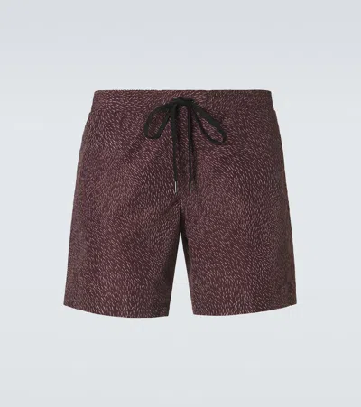 Brioni Printed Polyester Swim Shorts Back Pocket In Multi