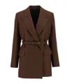 Brioni Prisca Double-breasted Blazer In Brown