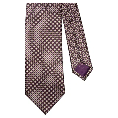 Pre-owned Brioni Purple Tan Floral Silk Tie