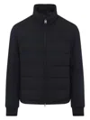 Brioni Tech Fabric Quilted Jacket In Blue