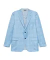 Brioni Ravello Check-pattern Jacket In Blue