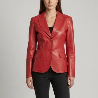 Pre-owned Brioni Red Leather Single Breasted Jacket M