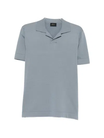 Brioni Revere-collar T-shirt In Blue