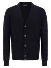 Brioni Ribbed And Braid Cardigan Sweaters And Cardigans Blue In Blue