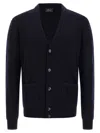 Brioni Ribbed And Braid Cardigan Sweaters And Cardigans Blue In Black