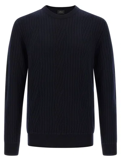 BRIONI BRIONI RIBBED AND BRAID SWEATER