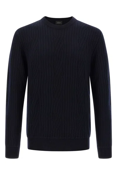 BRIONI RIBBED AND BRAID SWEATER